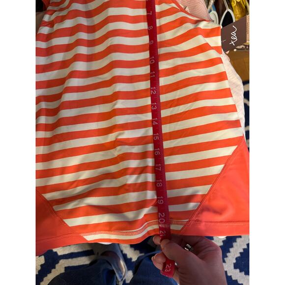 NWT Tea Collection Girl Athletic Tank Top, Orange Stripe, Kids Size 12 - Picture 5 of 5